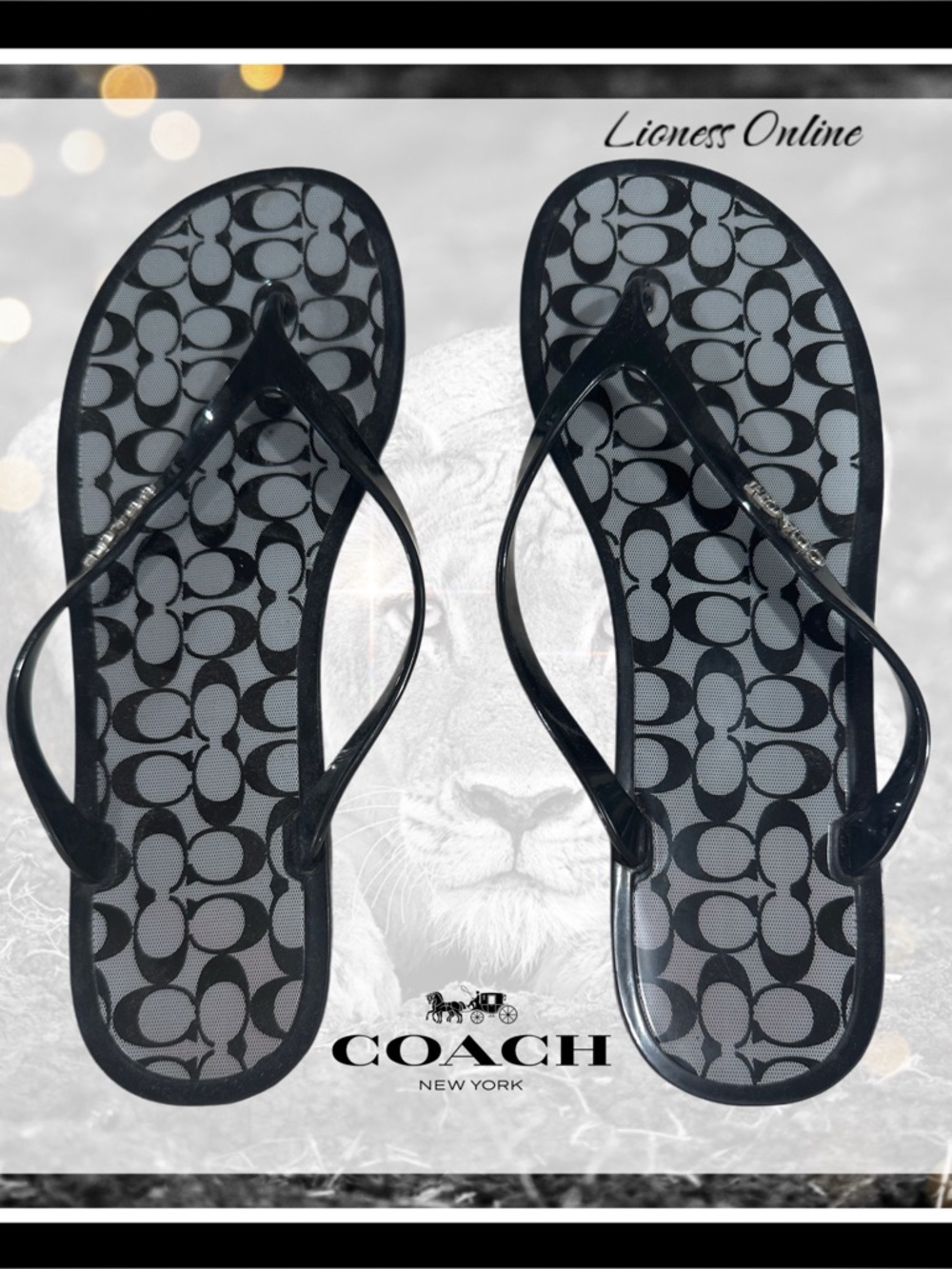 *Hot Deal*🔥 - Coach Black Signature Logo Jelly Sandals Women's Size 9